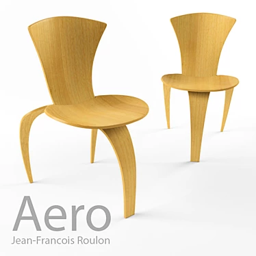 Title: AERO Elegant Wooden Chair 3D model image 1 