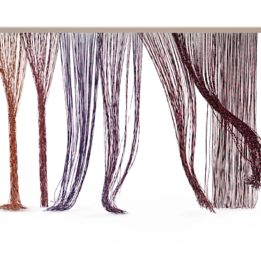 Muslin Rope Curtains 3D model image 1 