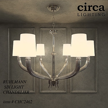 Elegant Ruhlmann 6-Light Chandelier 3D model image 1 