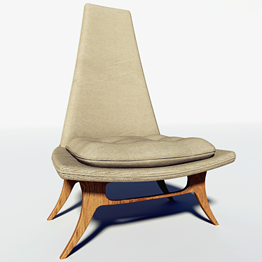 Sleek Mid Century Chair 3D model image 1 