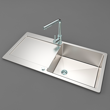 Sleek Stainless Steel Sink 3D model image 1 