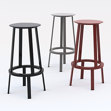 Revolver WH Bar Stool: Swivel Style 3D model image 1 