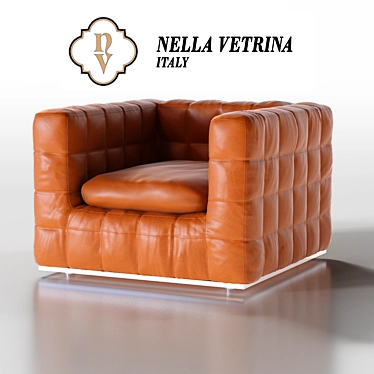 Title: Quad Armchair: Italian Elegance in Leather 3D model image 1 