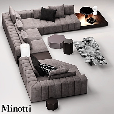 Elegant Minotti Freeman Seating 3D model image 1 
