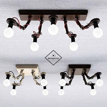 Title: Betonwood-L13/14/15 Ceiling Lamps 3D model image 1 