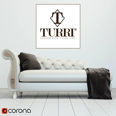 Elegant Turri Couture Couch 3D model image 1 