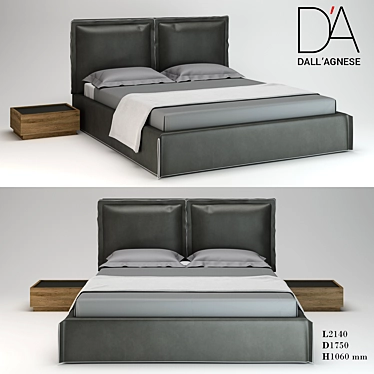 Modern Bed Dall'Agnese Free 3D model image 1 