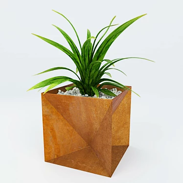 Origami Steel Planter - Outdoor Décor Masterpiece 3D model image 1 