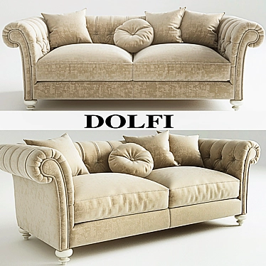 Elegant Dylan Tufted Sofa 3D model image 1 