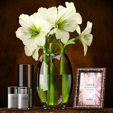 Sunshine Blooms: Light Yellow Amaryllis 3D model image 1 