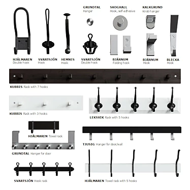 IKEA Hooks & Hangers: Organize With Style! 3D model image 1 
