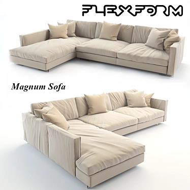 Luxe Comfort: Flexform Magnum Sofa 3D model image 1 