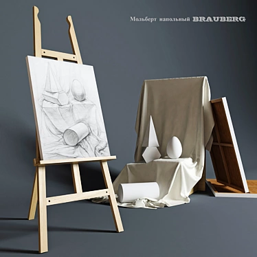 Brauberg Outdoor Easel with Plaster Figurines 3D model image 1 