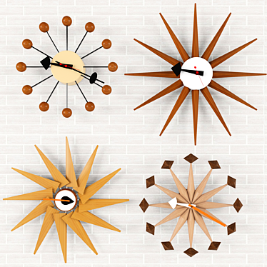 Timeless Collection: Stylish Wall Clocks 3D model image 1 