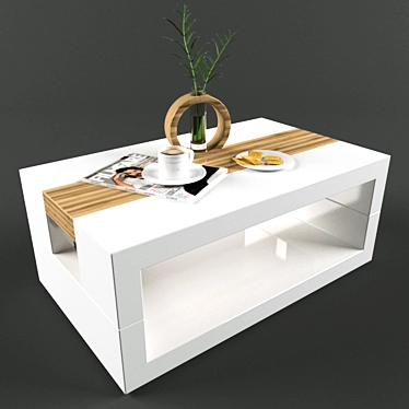 Elegant Tea Table Set 3D model image 1 