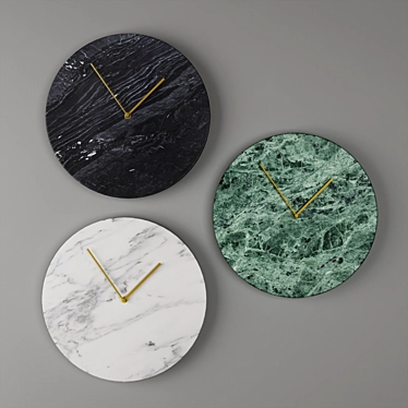 Elegant Marble Wall Clock 3D model image 1 
