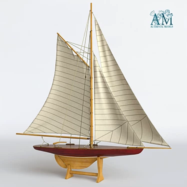 1895 Defender Sail Model Boat 3D model image 1 