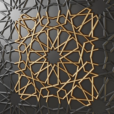 Arabic Ornamental Wall Panel 3D model image 1 