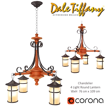 Elegant Lantern-based Tiffany Lamp 3D model image 1 