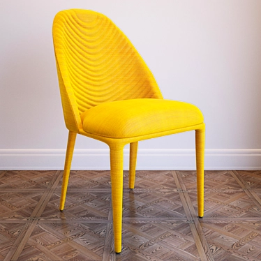 Vibrant Yellow Dining Chair 3D model image 1 