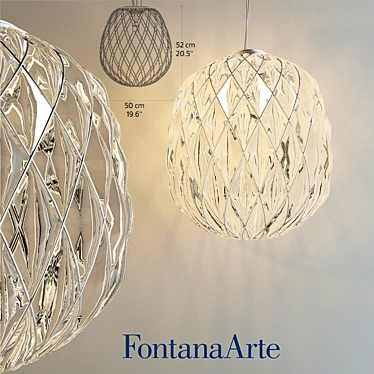 Elegant Pinecone Suspension by FontanaArte 3D model image 1 