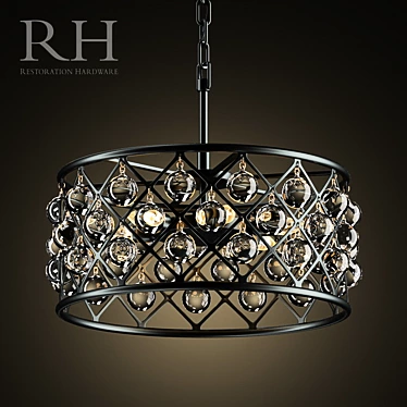  RH Spencer Hoop Chandelier - Elegant Illumination 3D model image 1 