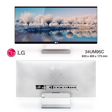 LG 34UM95: Ultimate Widescreen Experience 3D model image 1 