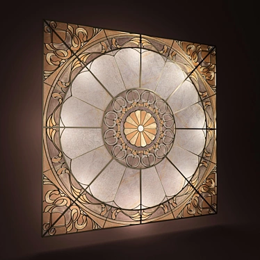 Elegant Stained Glass Panel 3D model image 1 