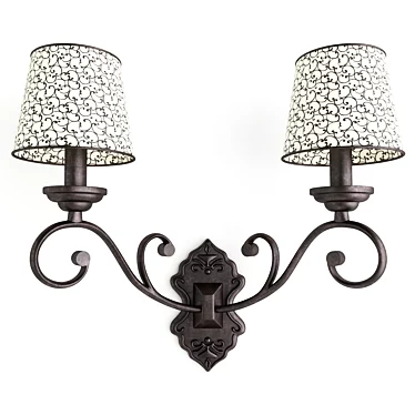 Golden Patterned Sconces Set 3D model image 1 