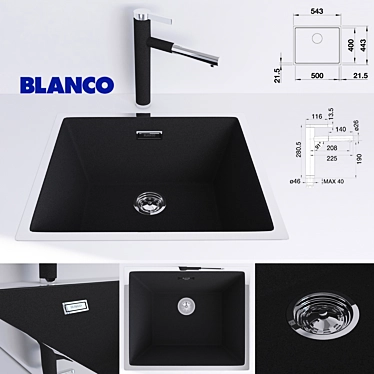 Stainless Steel Blanco Sink 3D model image 1 