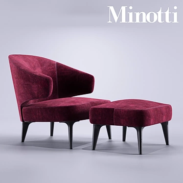 Luxury Aston Armchair: Elegant and Timeless Design 3D model image 1 