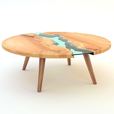 Natural Wood Slab Serving Tray 3D model image 1 