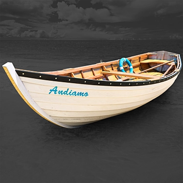 Vintage Wooden Boat 3D model image 1 