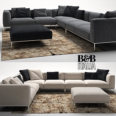 Modern Comfort: B&B Italia Frank Sofa 3D model image 1 