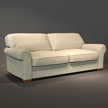 Silver RoyBosh Sofa - Stylish and Spacious 3D model image 1 