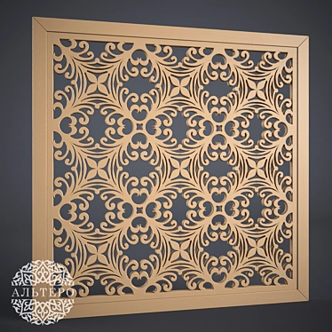 Elegant Carved MDF Panels 3D model image 1 