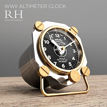 Vintage Altimeter Clock 3D model image 1 