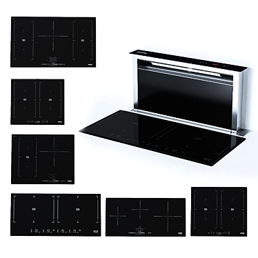 SMEG SET 01: Stylish Cooktops & Vent Hood 3D model image 1 