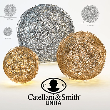  Catellani and Smith Fil de Fer Pendant Light 3D model image 1 