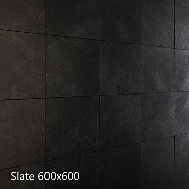 Sleek Slate Tiles - Black & Gray 3D model image 1 