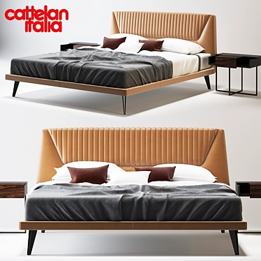 Luxury Italian Bed: Cattelan Amadeus 3D model image 1 