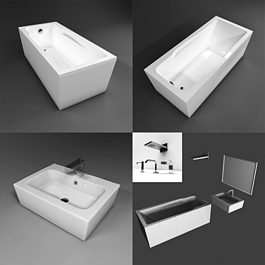 Luxury Bath Set: Colpa San Armida Optima - Kerasan Ego Sink 3D model image 1 