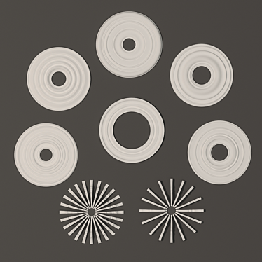 Elegant Ceiling Rosettes 3D model image 1 