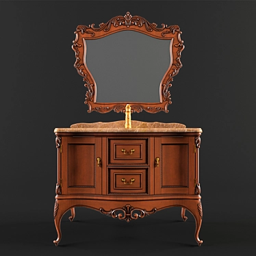 Tessoro Uffizi 100: Elegant White Bathroom Furniture 3D model image 1 