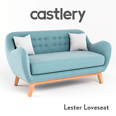 Scandinavian Style Lester Loveseat 3D model image 1 