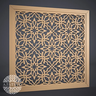 Elegant Carved MDF Panel 3D model image 1 