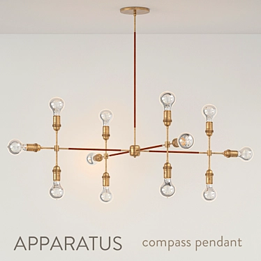 Vintage Bronze 12-Light Loft Pendant 3D model image 1 