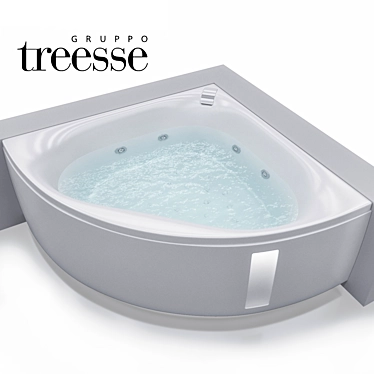 Gruppo Treesse Slide: Stylish Corner Bathtub 3D model image 1 