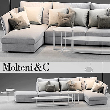 Elegant Molteni Sofa 3D model image 1 