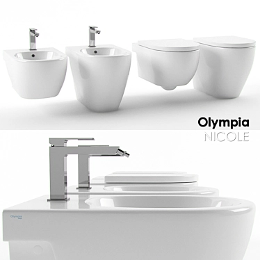 Olympia Nicole: Elegant Bidet Set 3D model image 1 